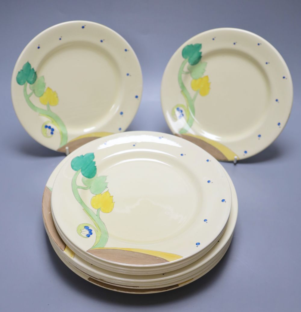 A Clarice Cliff part dinner service (12)